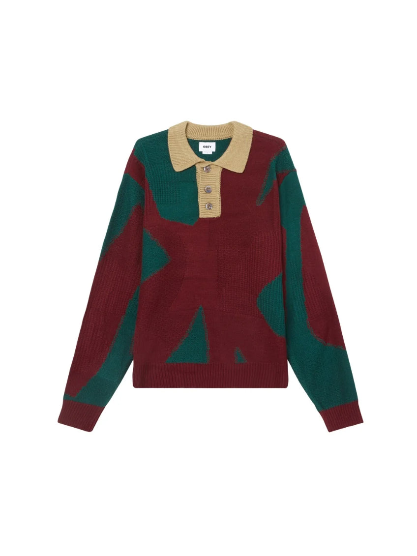 OBEY LUCA POLO SWEATER PINE MULTI 