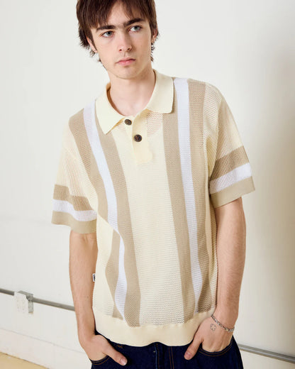 OBEY SETH POLO SWEATER UNBLEACHED MULTI 