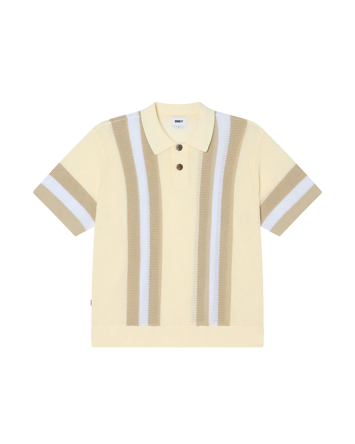OBEY SETH POLO SWEATER UNBLEACHED MULTI 