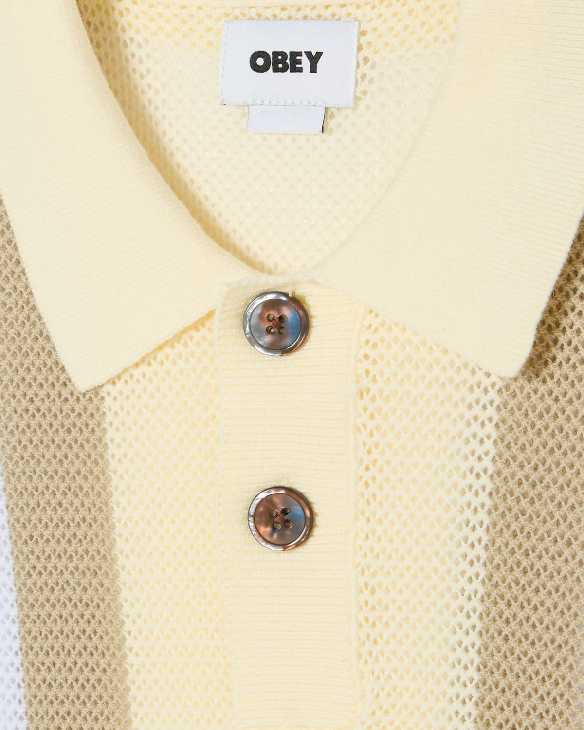 OBEY SETH POLO SWEATER UNBLEACHED MULTI 