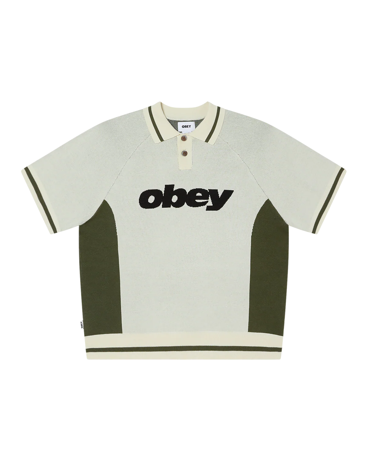 OBEY SPORT POLO SWEATER UNBLEACHED MULTI 