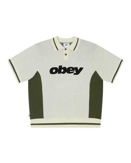 OBEY SPORT POLO SWEATER UNBLEACHED MULTI 