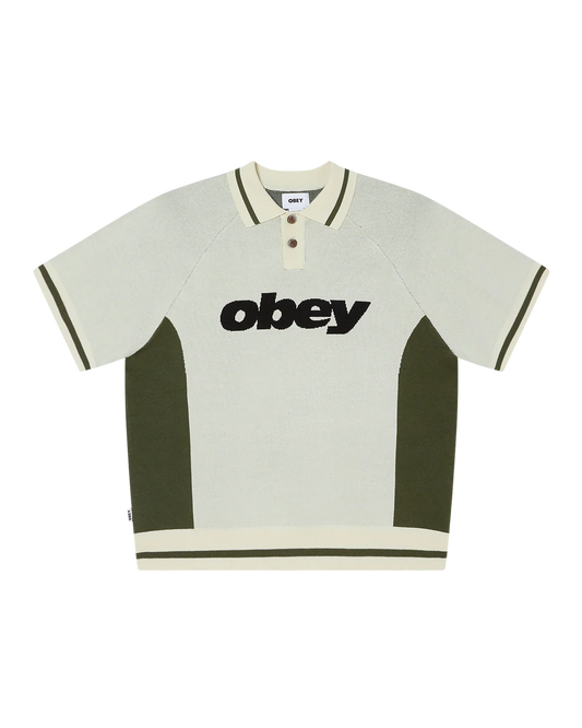 OBEY SPORT POLO SWEATER UNBLEACHED MULTI 