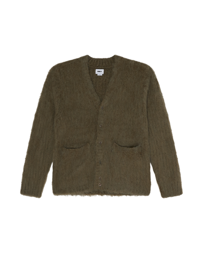 OBEY PATRON CARDIGAN TEA LEAF 