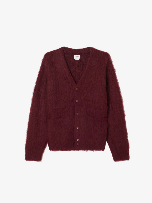 OBEY PATRON CARDIGAN ZINFANDEL