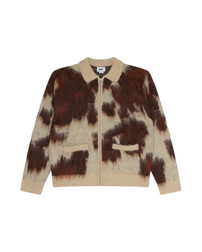 OBEY COW PATTERN ZIP SWEATER COW MULTI 