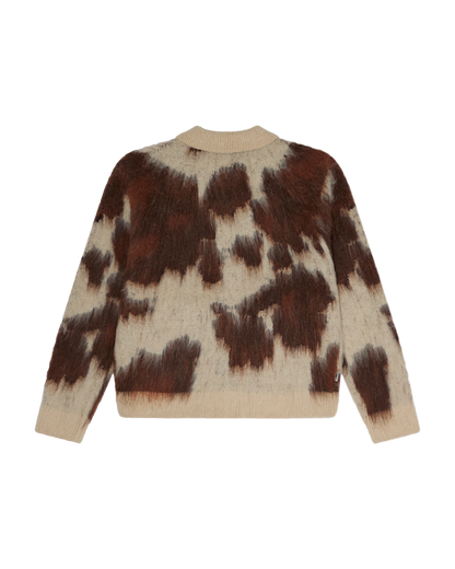 OBEY COW PATTERN ZIP SWEATER COW MULTI 