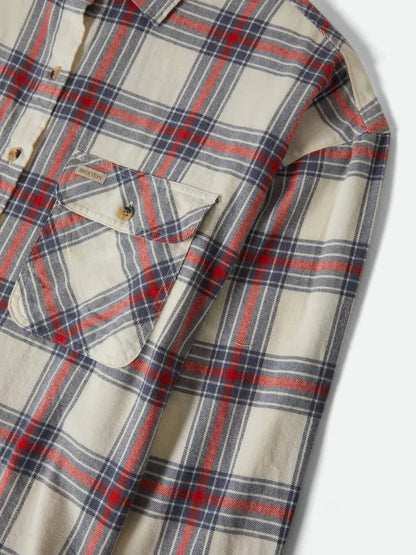 BRIXTON BOWERY VINTAGE OVERSHIRT OFF WHITE/BERRING SEA