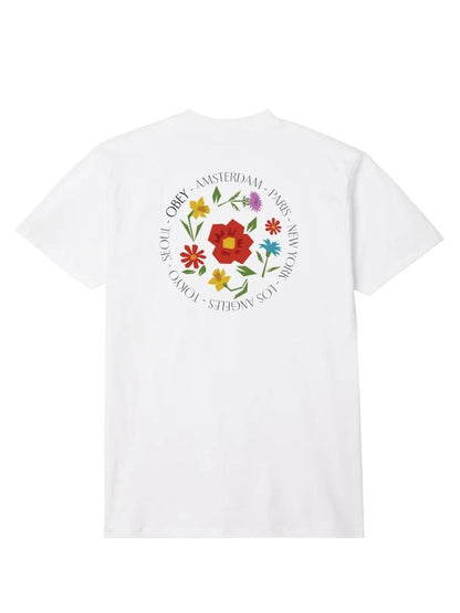 OBEY CITY FLOWERS T-SHIRT WHITE