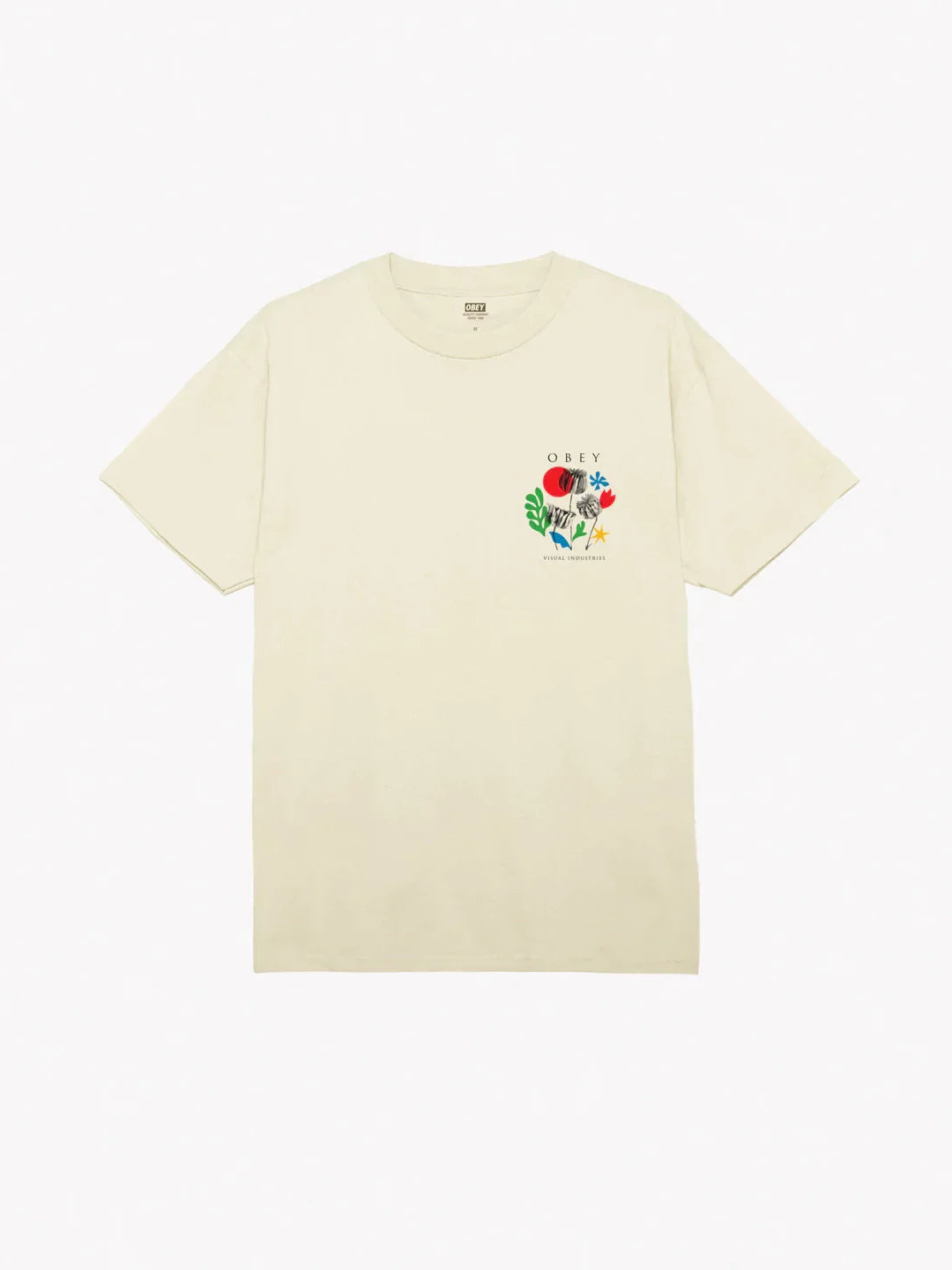 OBEY FLOWERS PAPERS SCISSORS T-SHIRT CREAM 