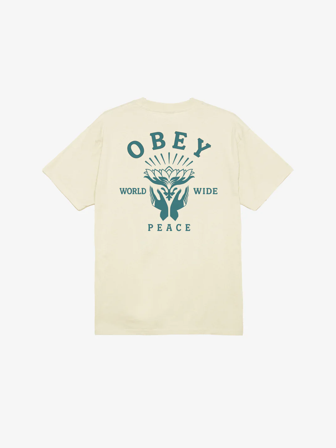 OBEY LOTUS WITH HANDS CLASSIC T CREAM 