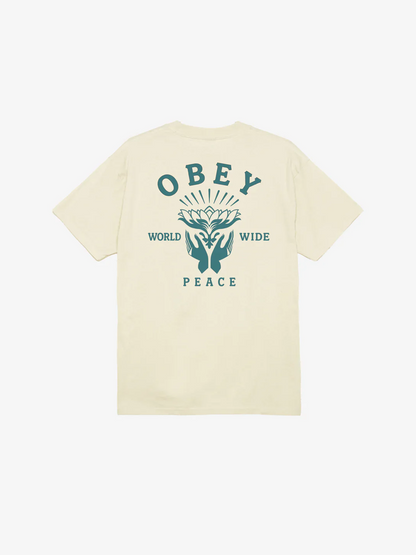 OBEY LOTUS WITH HANDS CLASSIC T CREAM 