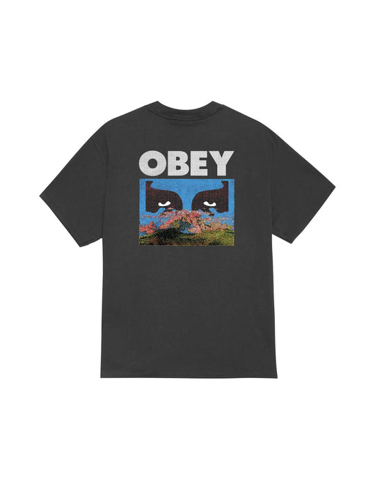 OBEY IN A DIFFERENT PLACE T-SHIRT VINTAGE BLACK 
