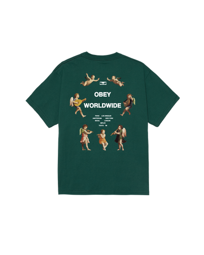 OBEY ANGELS ABOVE CLASSIC T-SHIRT RAINFOREST 