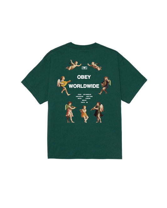 OBEY ANGELS ABOVE CLASSIC T-SHIRT RAINFOREST 