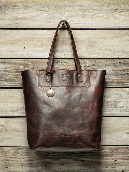 WILL SIMPLE LEATHER TOTE BROWN