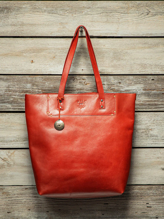 WILL SIMPLE LEATHER TOTE RED