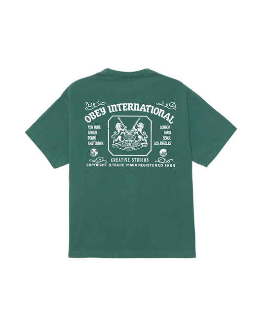 OBEY CREATIVE STUDIOS HEAVYWEIGHT T-SHIRT RAINFOREST 