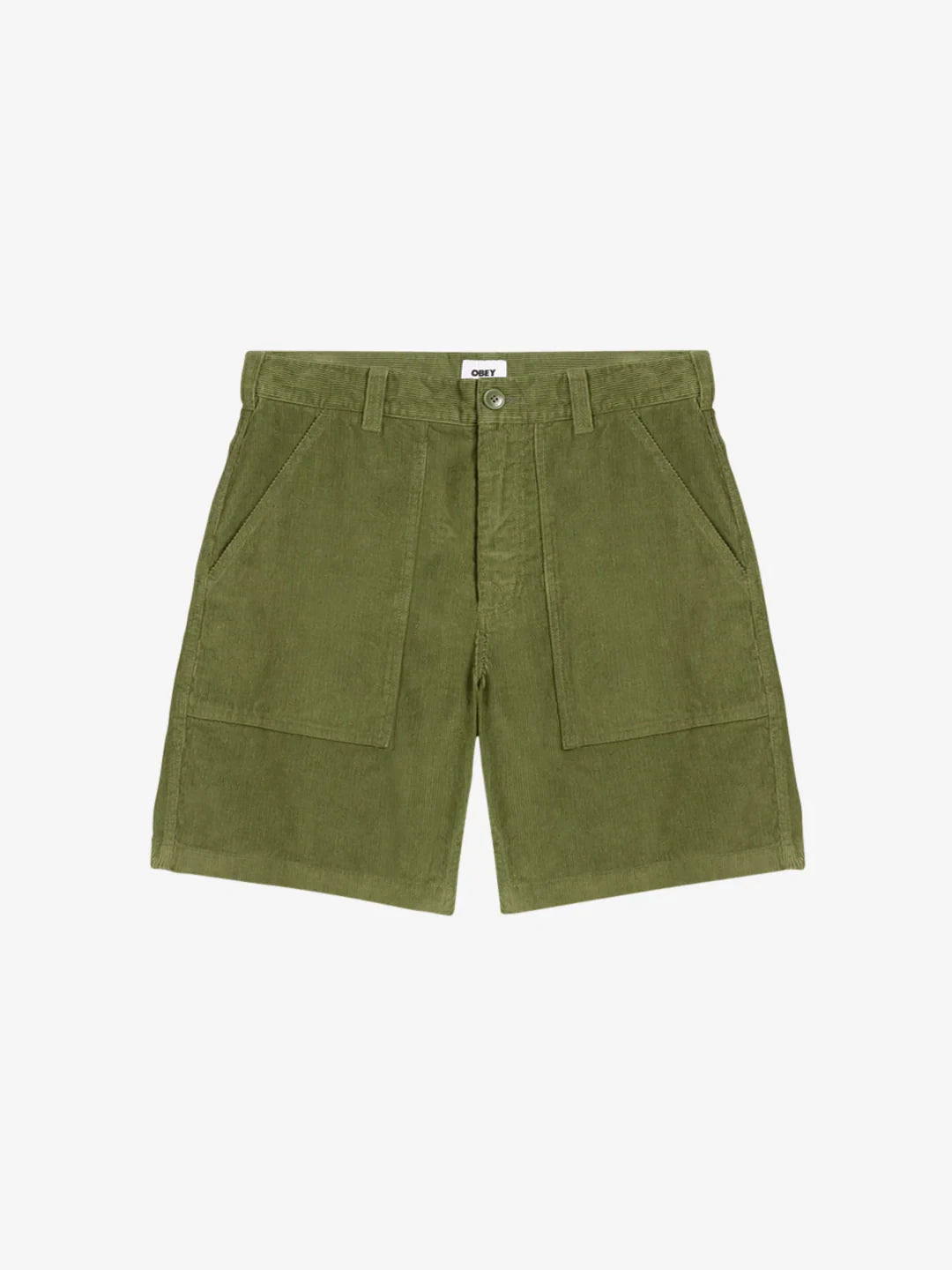 OBEY REED CORDUROY UTILITY SHORT LIGHT ARMY