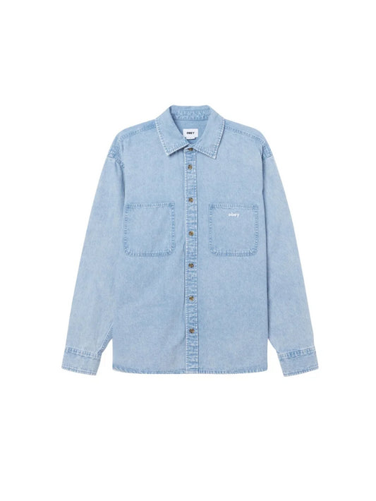 OBEY BIGWIG DEAN DENIM SHIRT LIGHT INDIGO