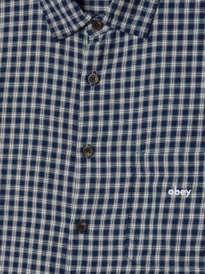OBEY BIGWIG ANDY WOVEN SHIRT ACADEMY NAVY MULTI 