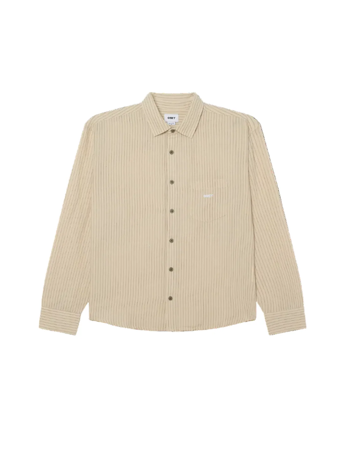 OBEY NELSON WOVEN SHIRT SILVER GREY MULTI 