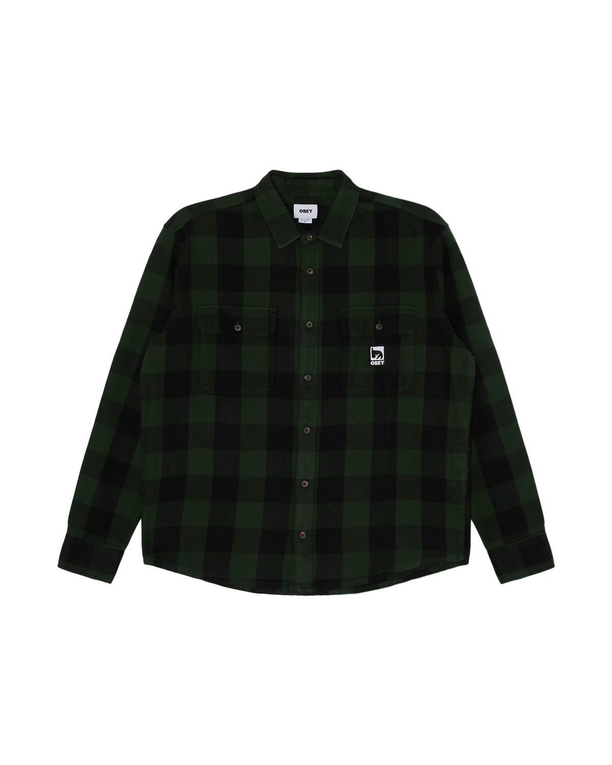 OBEY JONES WOVEN SHIRT KOMBU GREEN 
