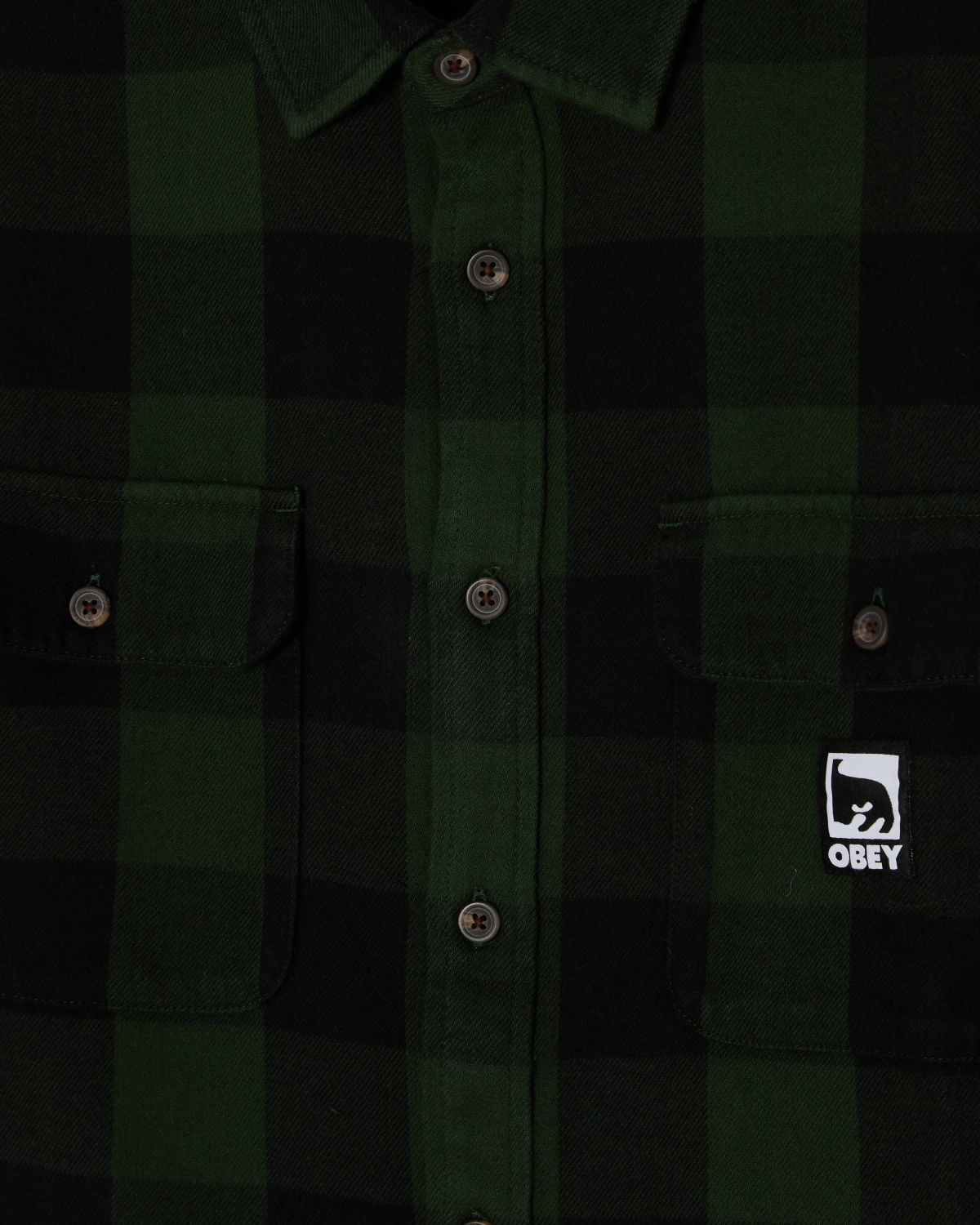 OBEY JONES WOVEN SHIRT KOMBU GREEN