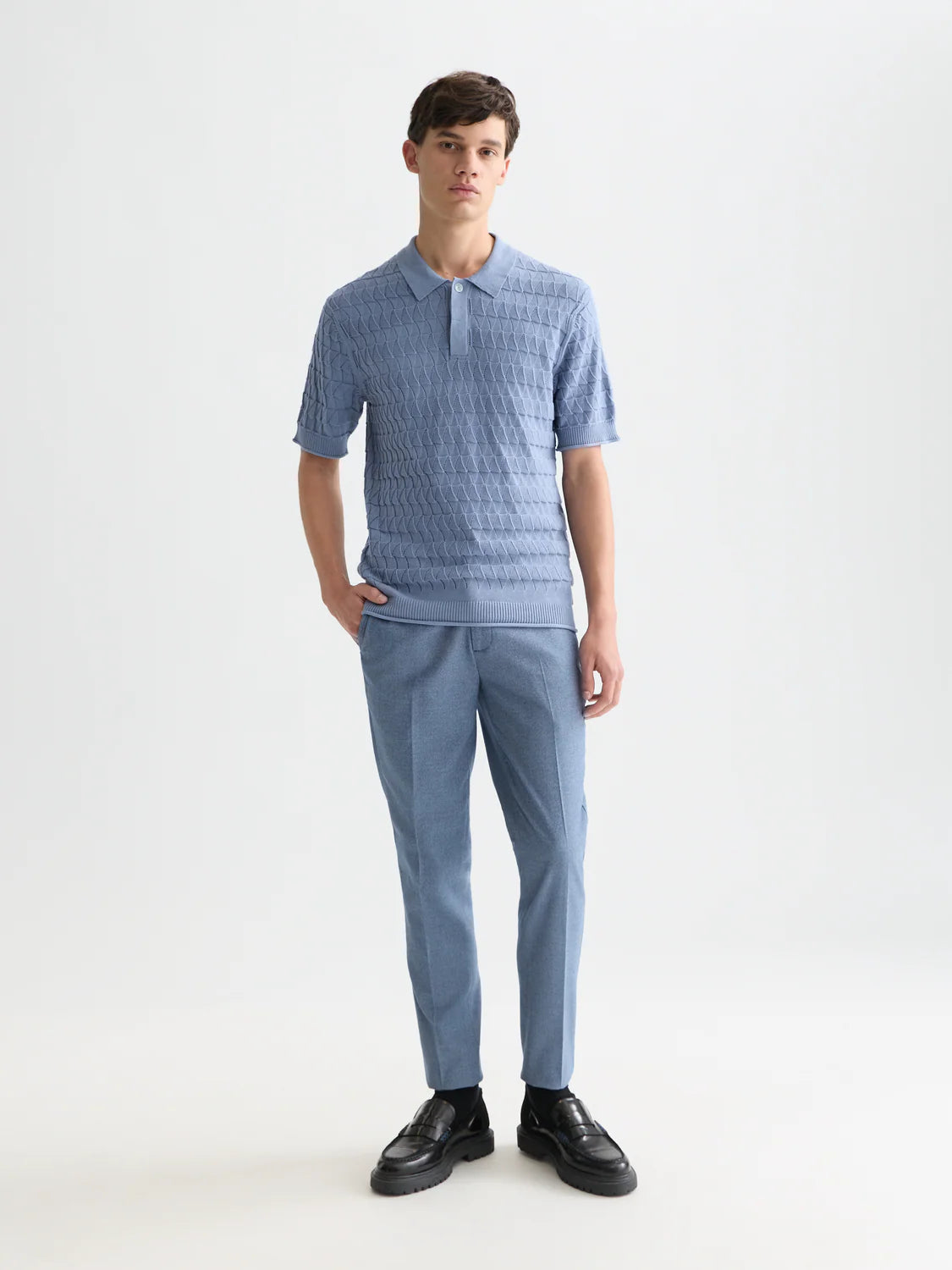 S&S POINTELLE KNIT REGULAR FIT POLO INFINITY 