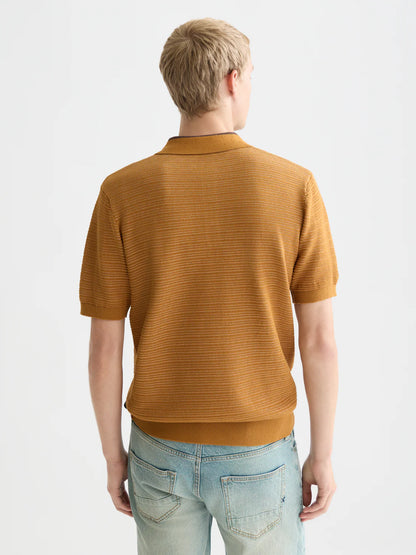 S&S STRUCTURED KNIT REGULAR FIT POLO CATHY SPICE 