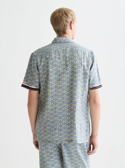 PRINTED LINEN REGULAR FIT SHIRT