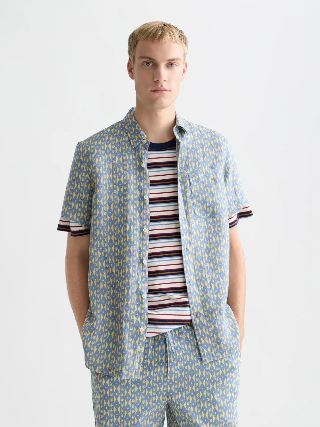 PRINTED LINEN REGULAR FIT SHIRT