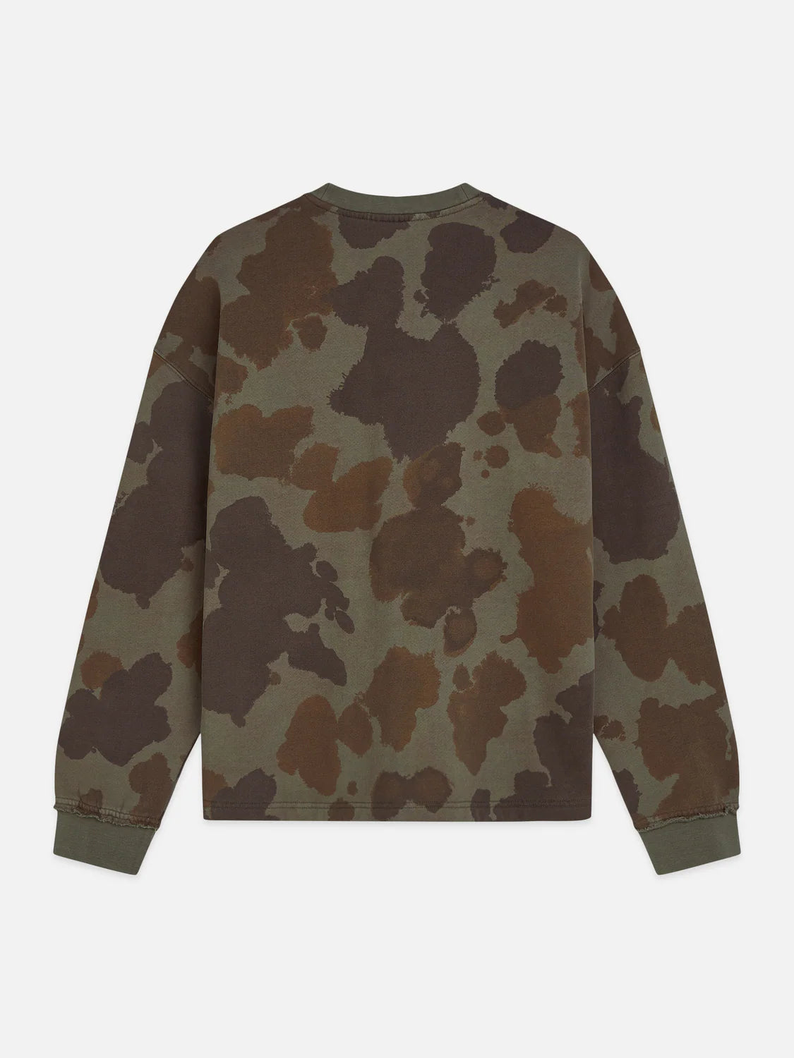 S&S PRINTED OVERDYED LOOSE SWEATSHIRT ANIMAL OLIVE 