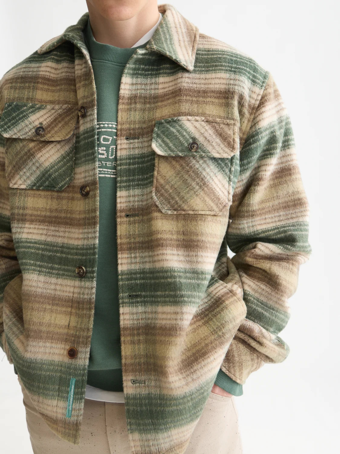 S&S CHECK OVERSHIRT DARK FOREST 