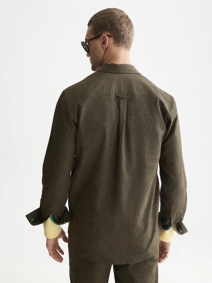 S&S MELANGE REGULAR FIT SHIRT FOREST NIGHT