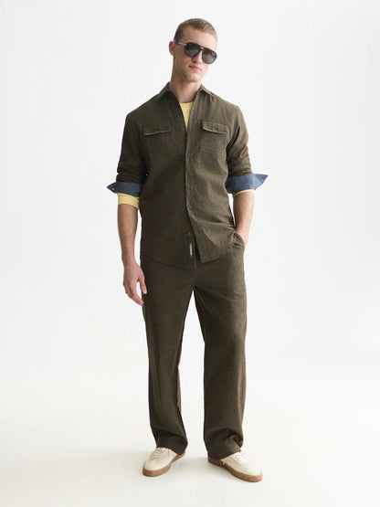 S&S MELANGE REGULAR FIT SHIRT FOREST NIGHT