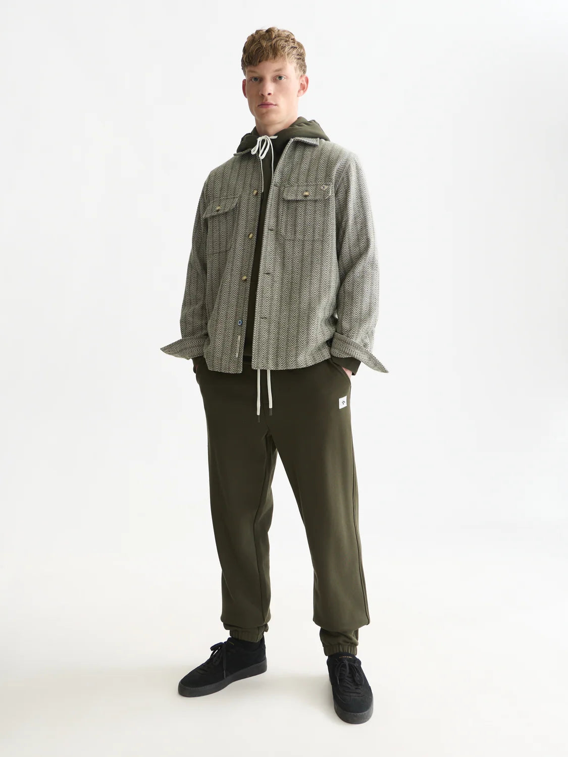 S&S JACQUARD RELAXED FIT SHIRT DARK FOREST 