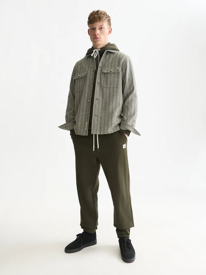 S&S JACQUARD RELAXED FIT SHIRT DARK FOREST 