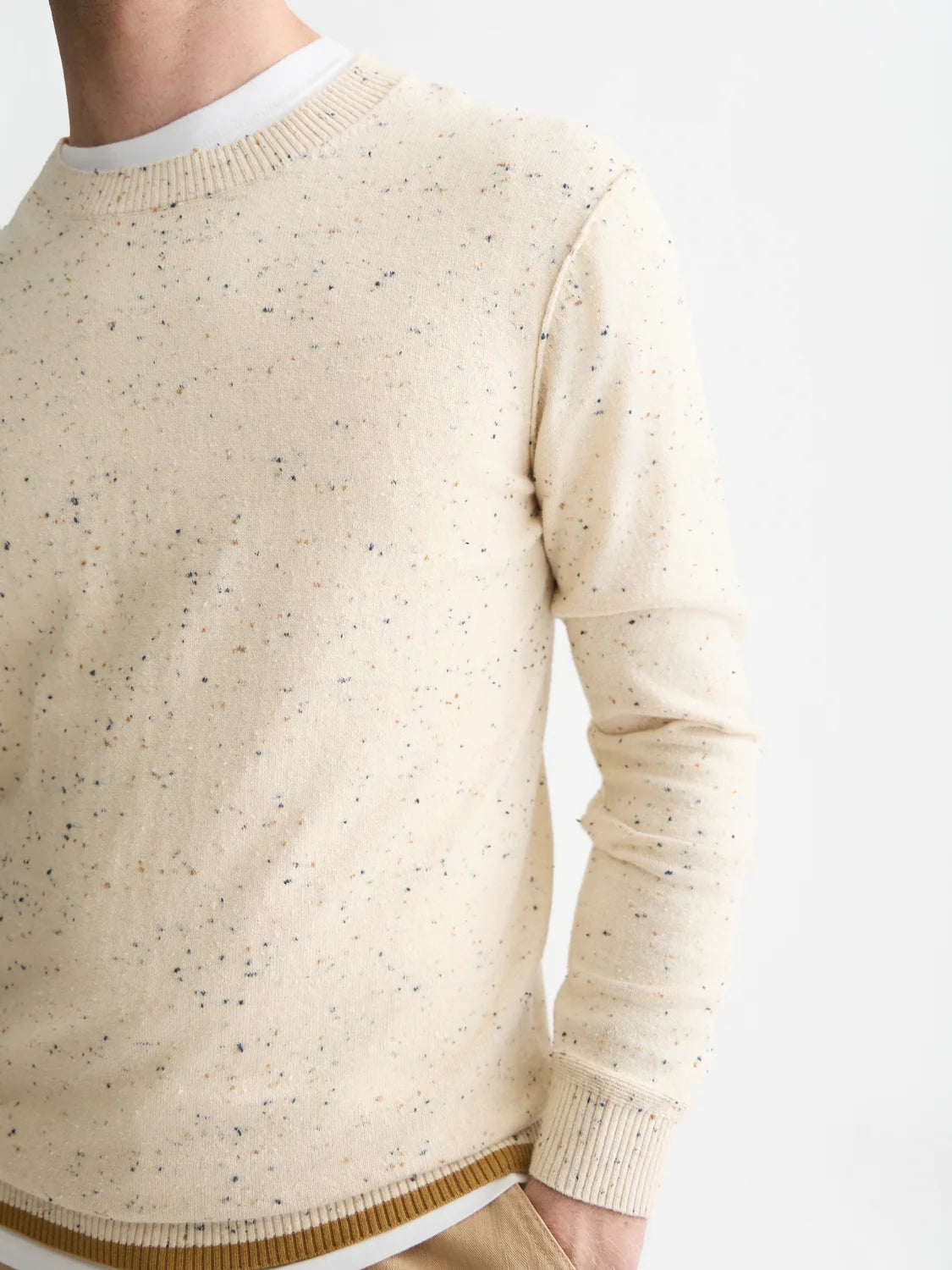 SCOTCH & SODA NEPS WOOL BLEND REGULAR FIT PULLOVER EGGNOG