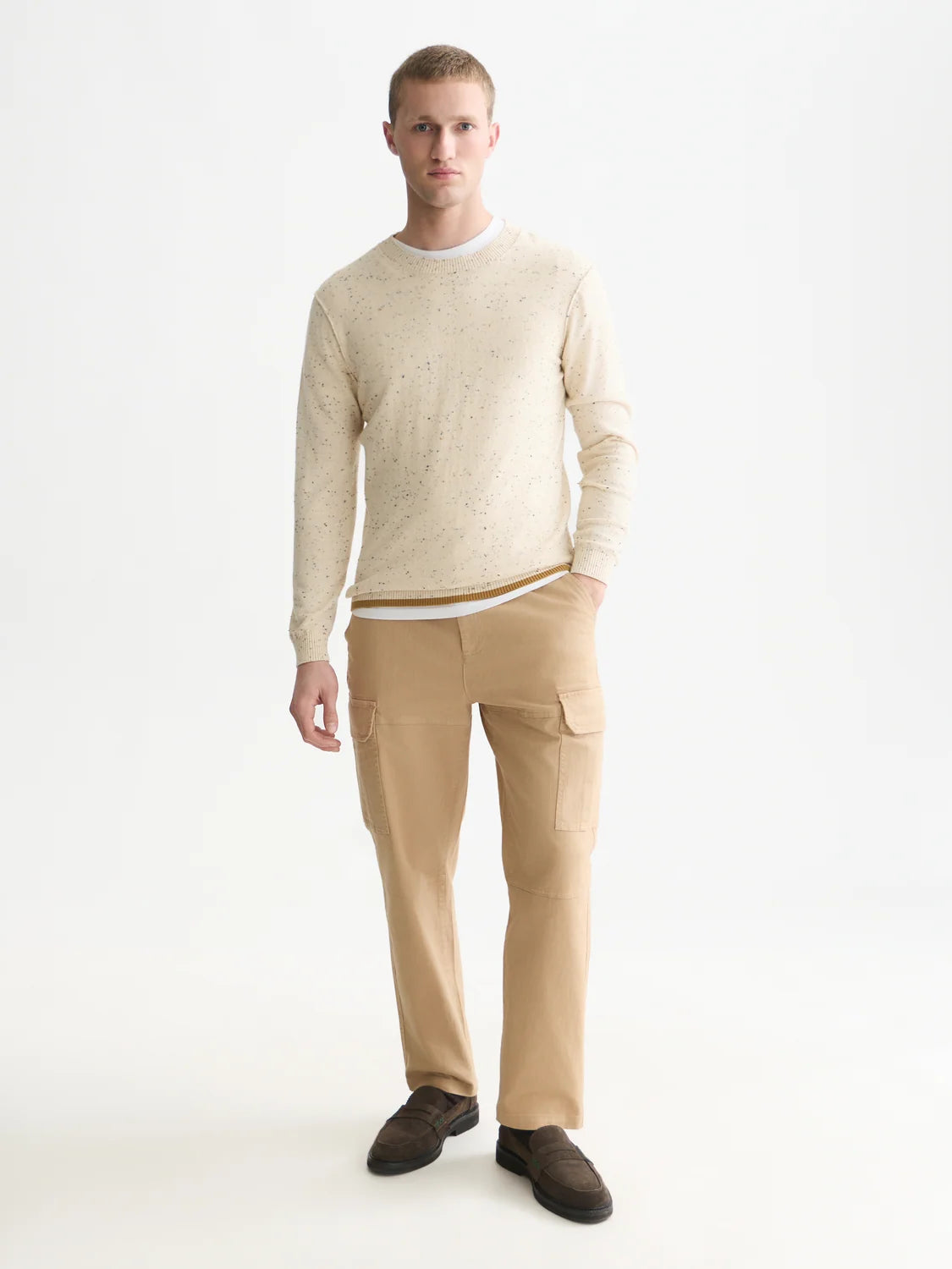 SCOTCH & SODA NEPS WOOL BLEND REGULAR FIT PULLOVER EGGNOG