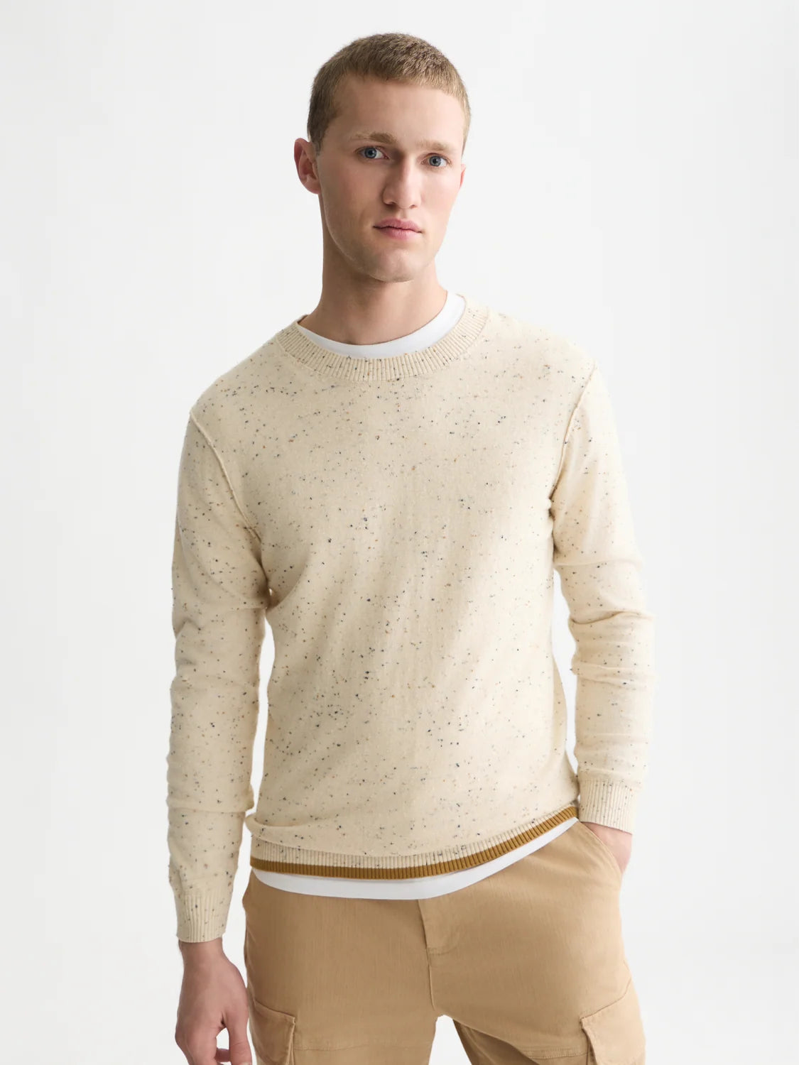 SCOTCH & SODA NEPS WOOL BLEND REGULAR FIT PULLOVER EGGNOG