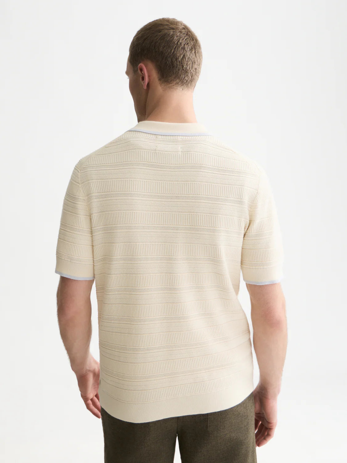 S&S STRUCTURED KNIT REGULAR FIT POLO EGGNOG