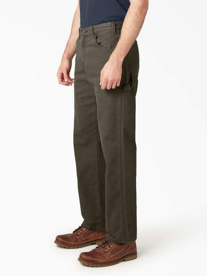DICKIES RELAXED FIT DUCK UTILITY JEANS RINSED MOSS GREEN 