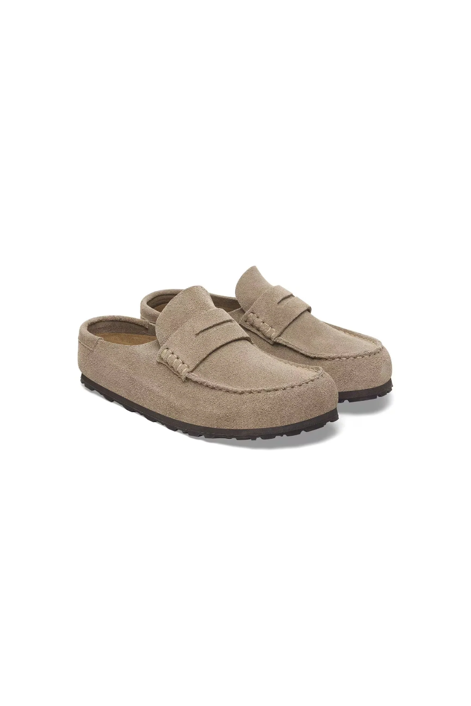 BIRKENSTOCK NAPLES WRAPPED SUEDE LEATHER TAUPE 