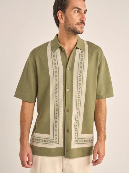 RHYTHM LOMA KNITTED S/S SHIRT SAGE