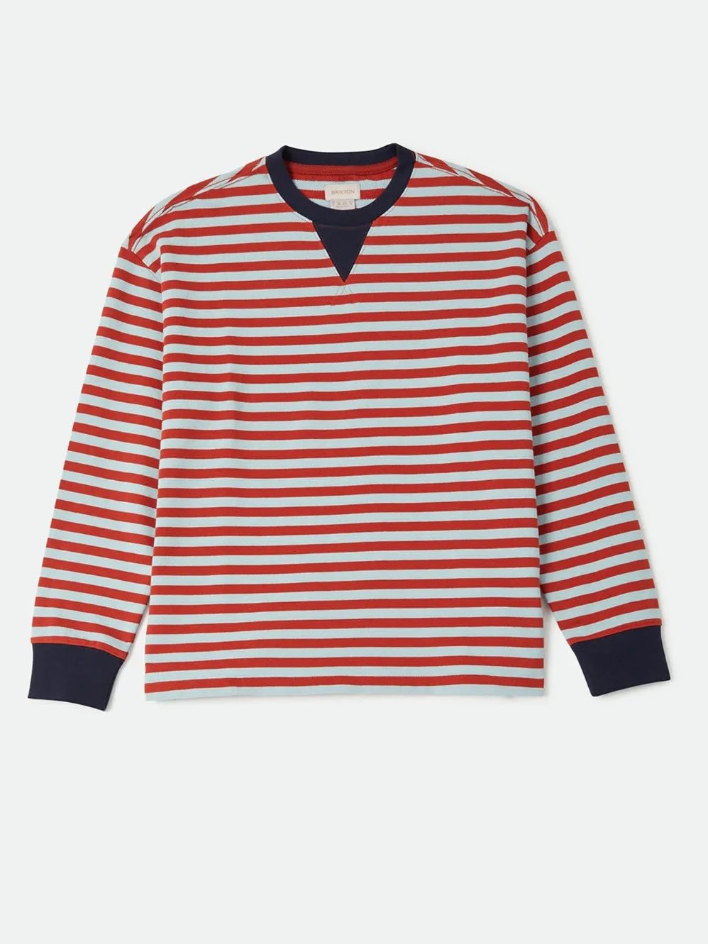 BRIXTON RETRO LONG SLEEVE CREW SEAGRASS/RUST 
