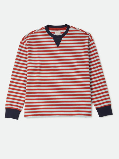 BRIXTON RETRO LONG SLEEVE CREW SEAGRASS/RUST 