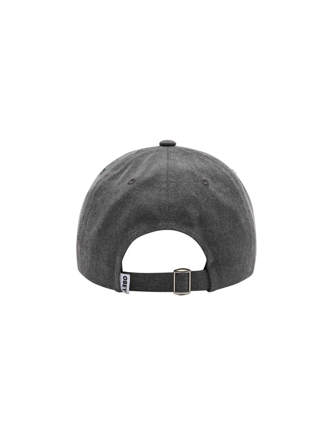 OBEY CROSS STITCH COLLEGIATE STRAP-BACK HAT WASHED BLACK 
