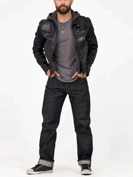 MAURITIUS BIKO LEATHER JACKET BLACK