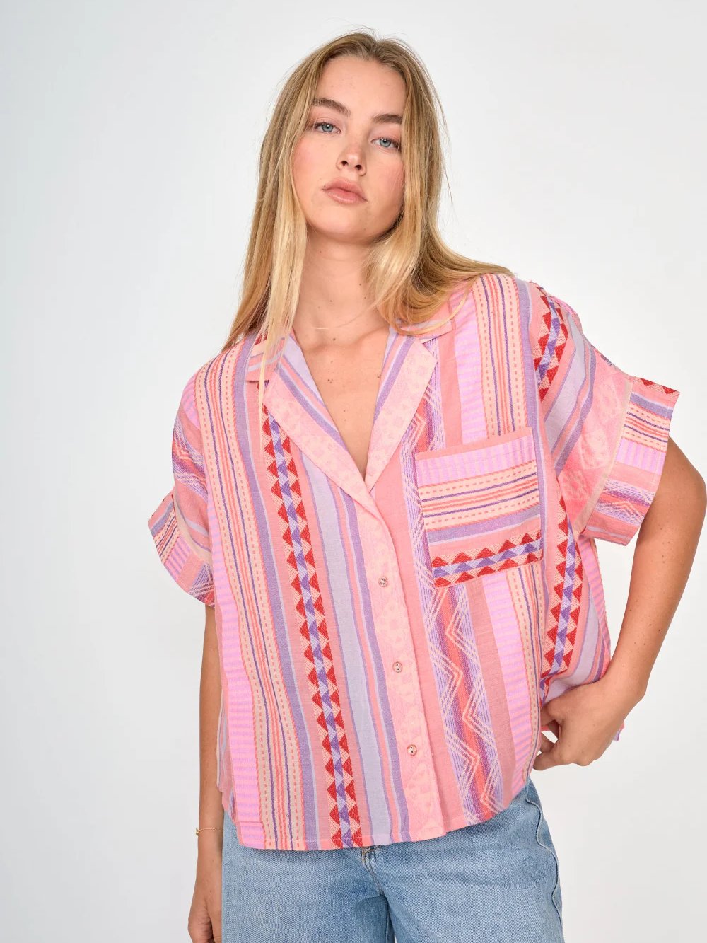 dRA BEXLEY TOP MULTI DESERT PINK 